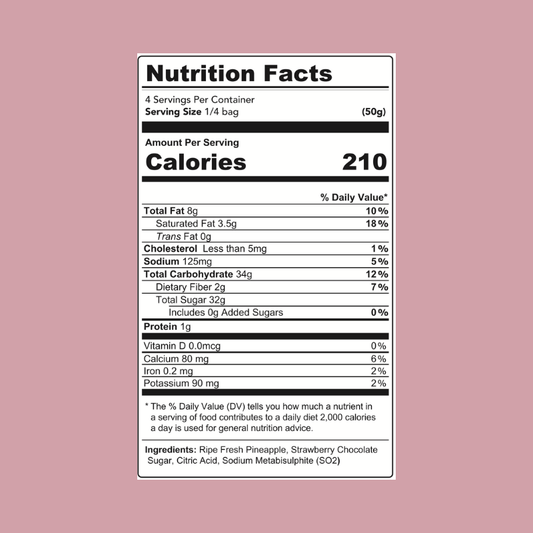 Dried Pineapple Dipped in Strawberry chocolate