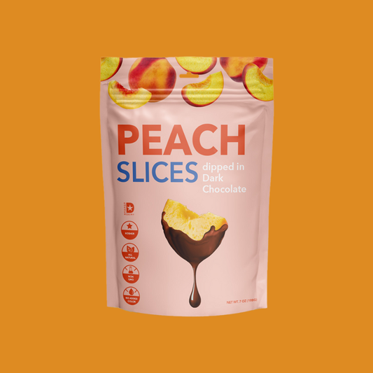 Peach Slices Dipped in Dark Chocolate