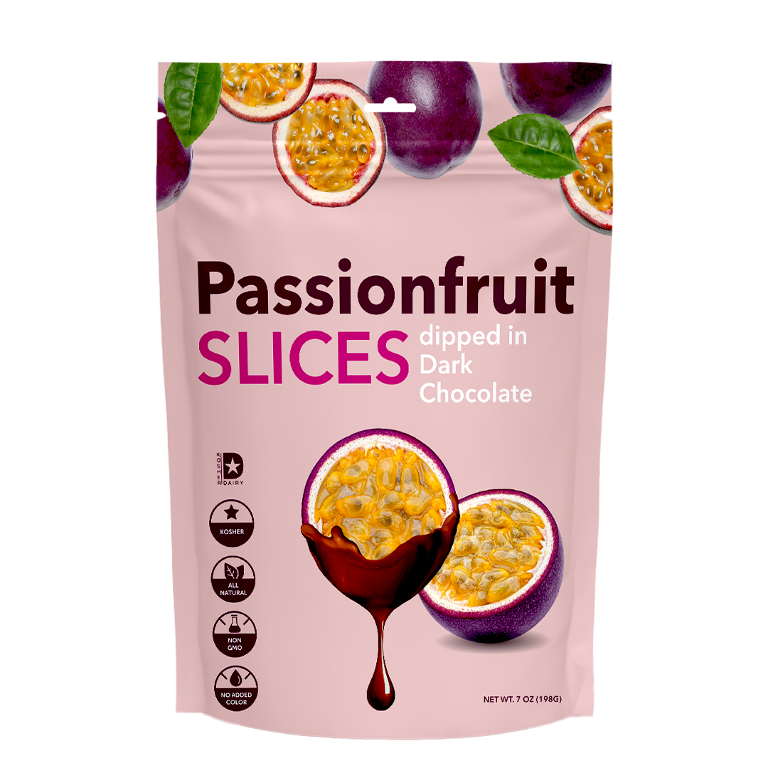 Passionfruit Slices Dipped in Dark Chocolate