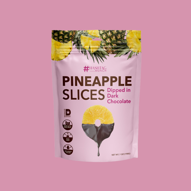 Pineapple Slices Dipped in Dark Chocolate