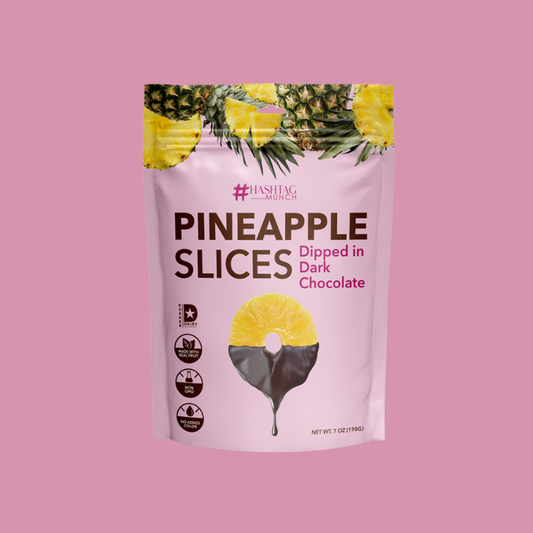 Pineapple Slices Dipped in Dark Chocolate