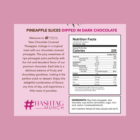 Pineapple Slices Dipped in Dark Chocolate