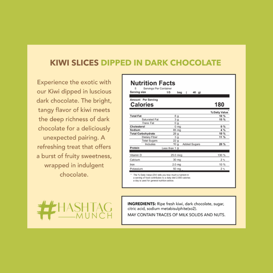 Kiwi Slices dipped in Dark Chocolate