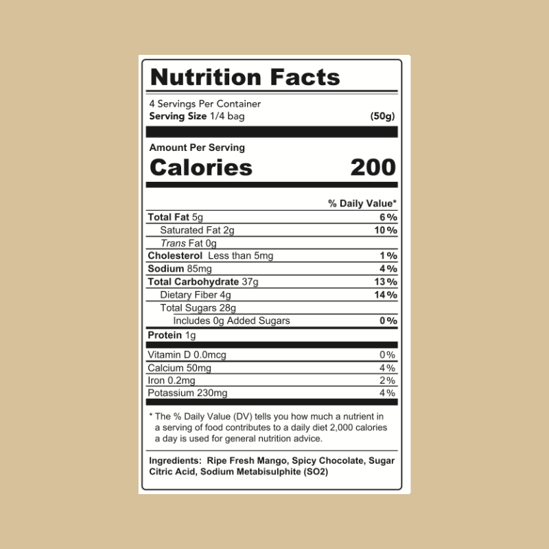 Dried Mango Dipped in Spicy Chocolate