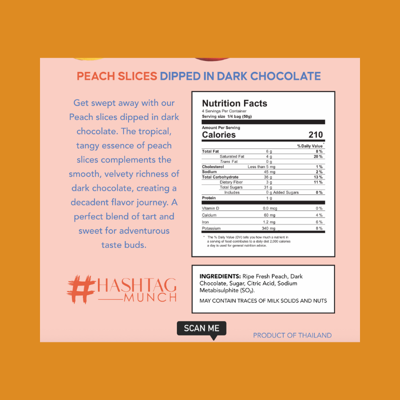 Peach Slices Dipped in Dark Chocolate