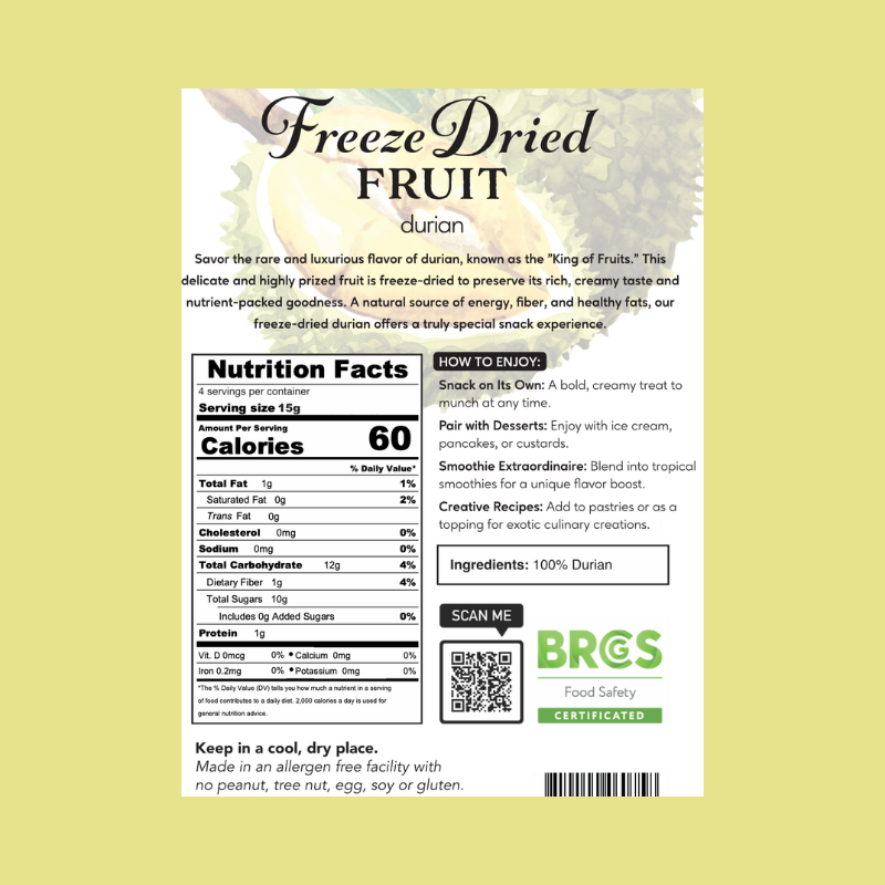 Freeze Dried Durian