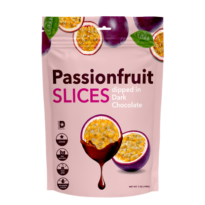 Passionfruit Slices Dipped in Dark Chocolate