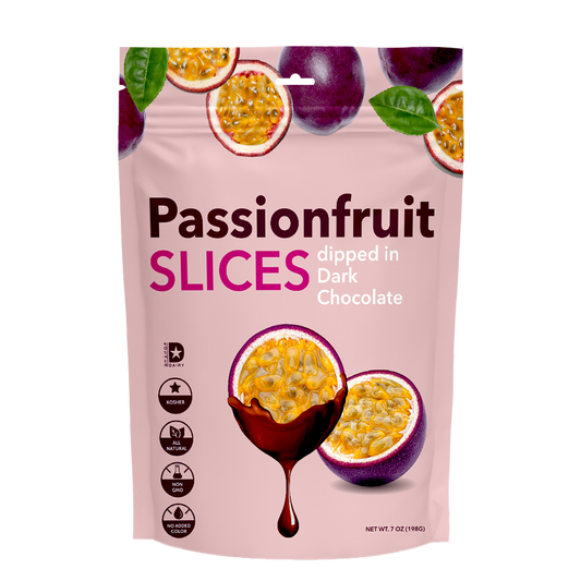 Passionfruit Slices Dipped in Dark Chocolate